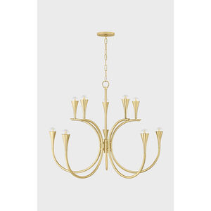 Aviana 10 Light 38 inch Aged Brass Chandelier Ceiling Light